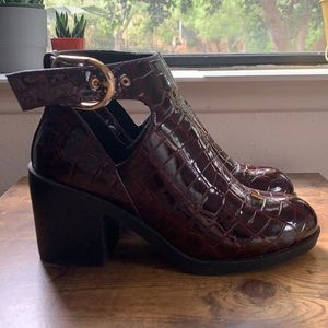 Topshop croc cut out bootie